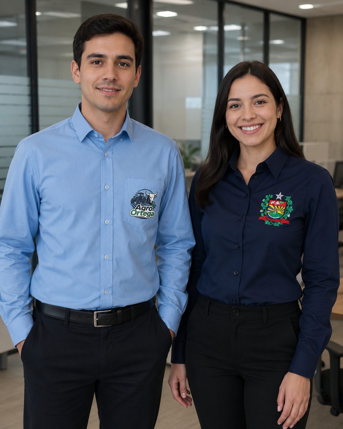Camisa social personalizada Full Fardas, modelagem masculina e feminina